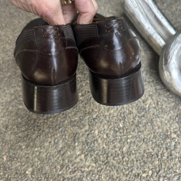 Via Spiga Brown Mesh Upper and Leather Slip On Block Heel 9.5 Medium - Picture 9 of 11